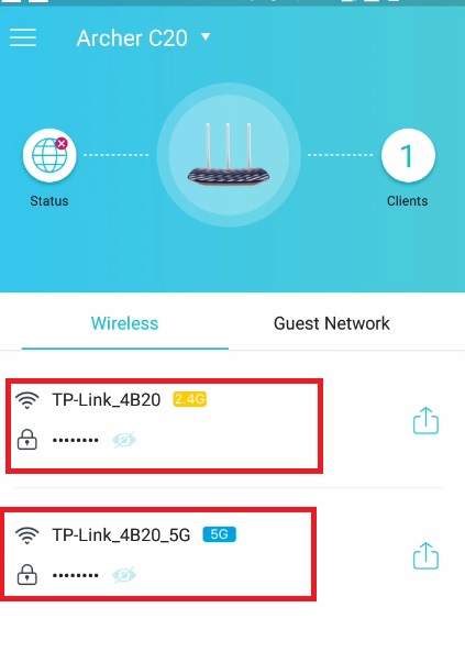 change WIFI password from TP-link tether app